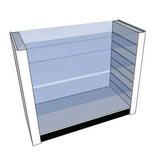 BALCÃO VITRINE COM PRATELEIRAS REGULÁVEIS B303