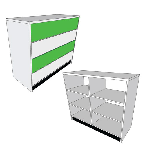 BALCÃO DE ATENDIMENTO COM NICHOS B314